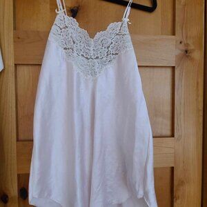 Vintage Y2K Coquette Girly Soft Girl Era Dainty Pink Satin Tank Top Lace Bows ME
